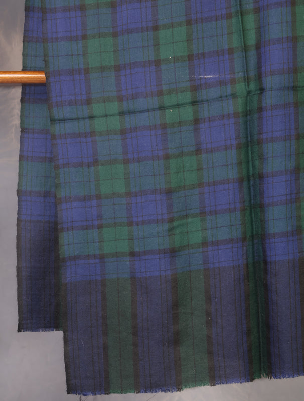 Blue Check handwoven Cashmere Pashmina Scarf
