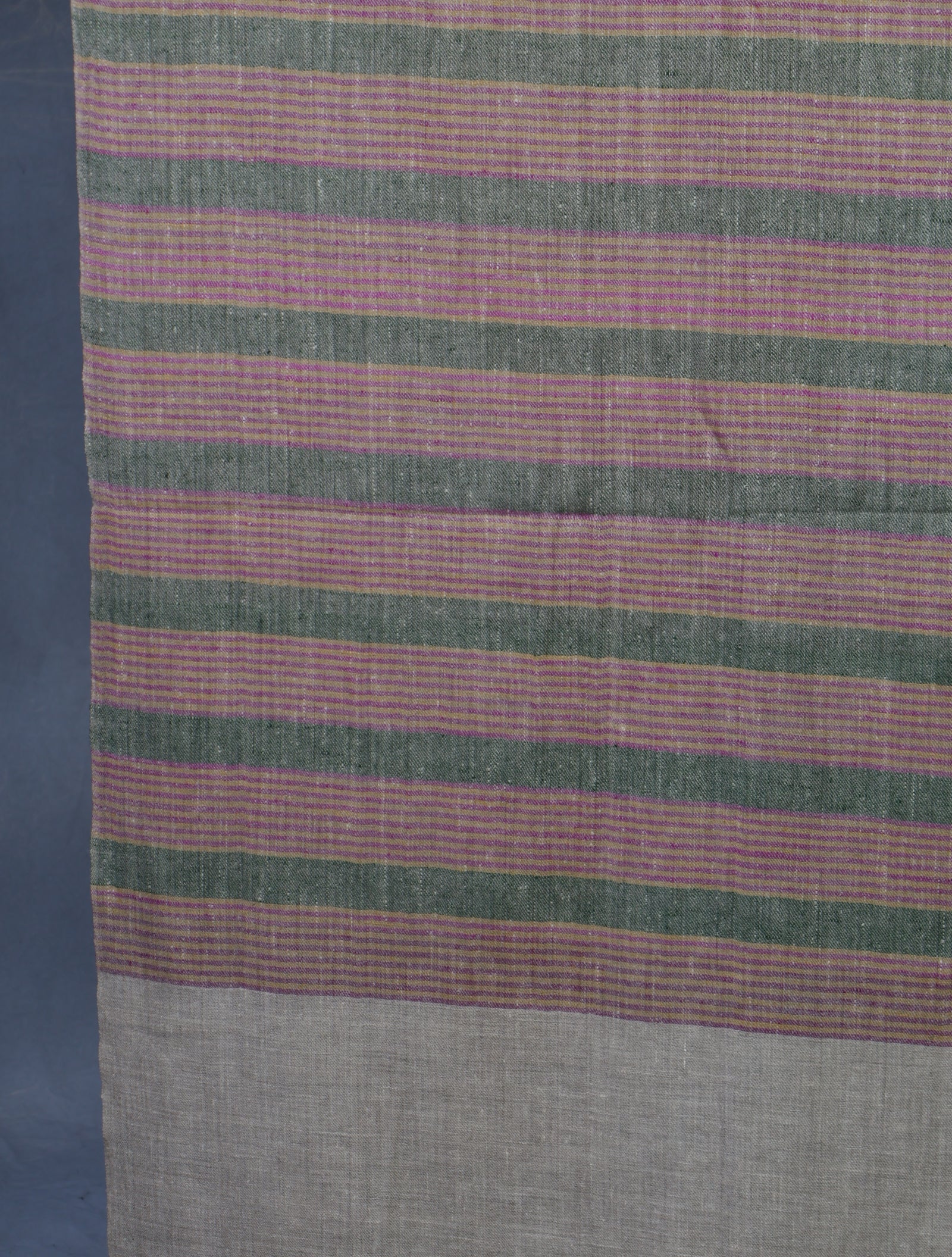 Natural Border Striped Handwoven Cashmere Pashmina Scarf