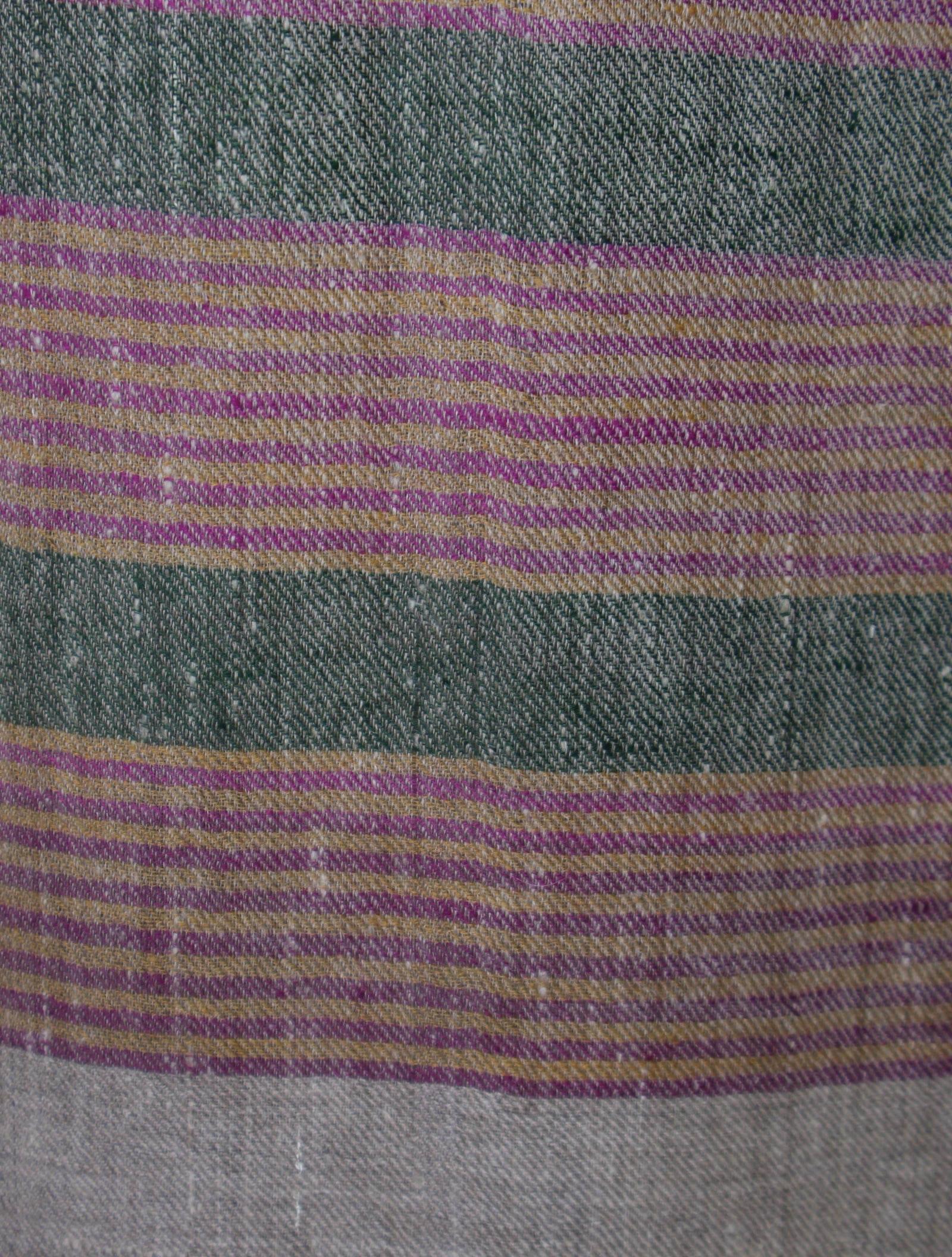 Natural Border Striped Handwoven Cashmere Pashmina Scarf