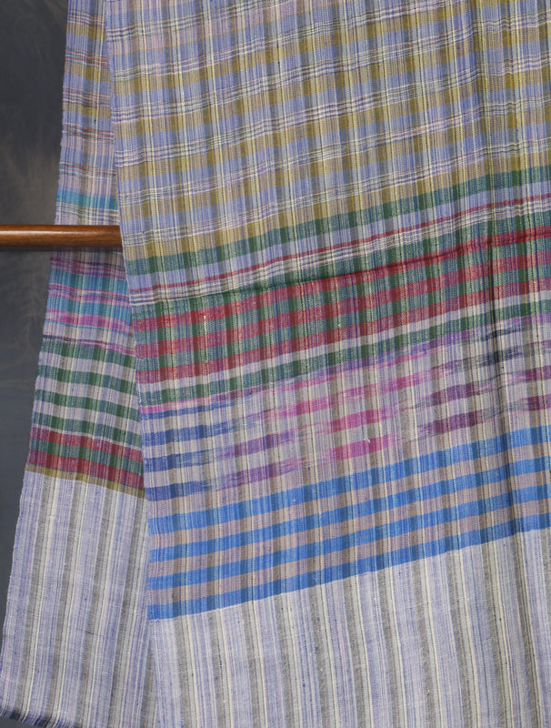 Multi Color Checked Handwoven Cashmere Pashmina Scarf