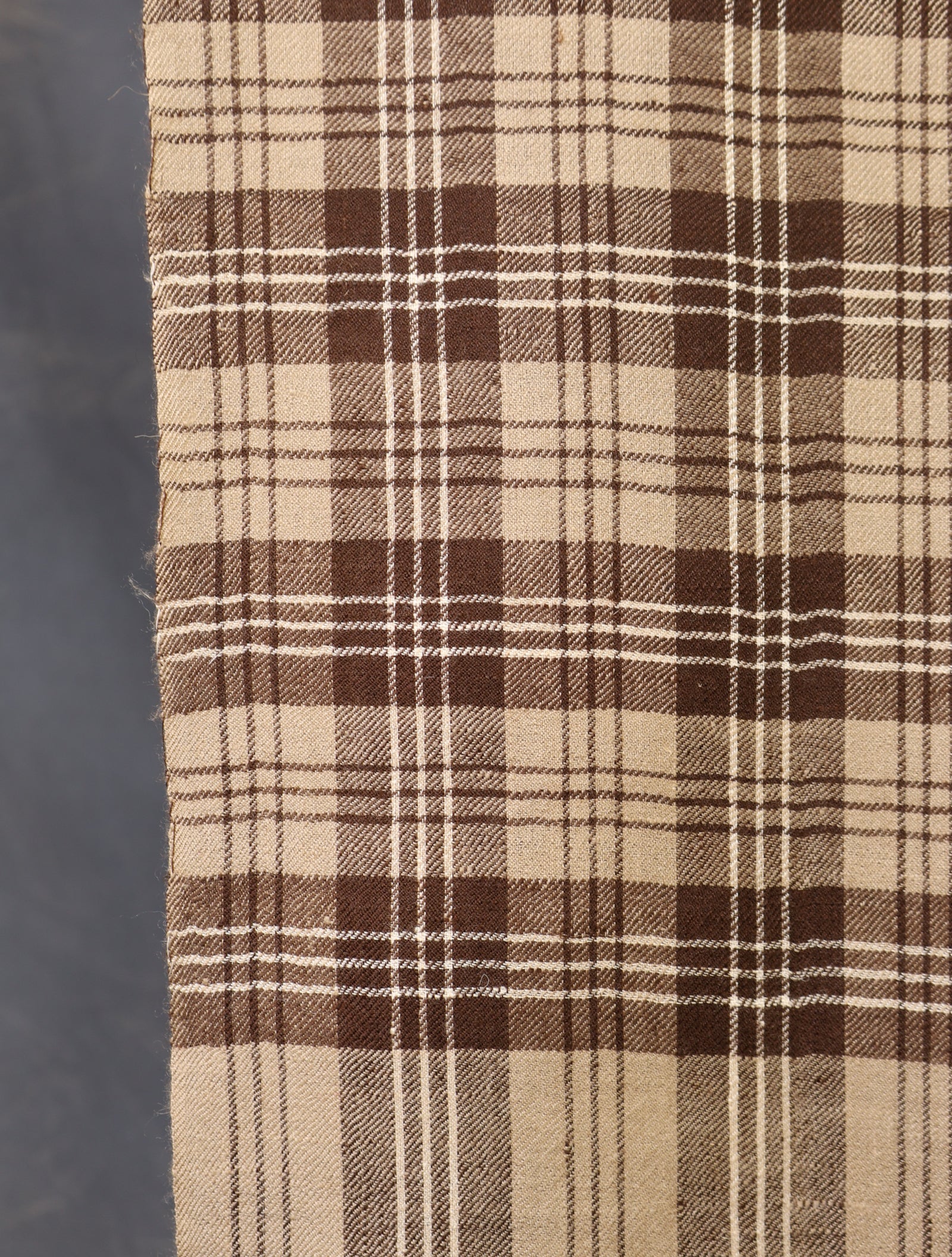 Brown Check Handwoven Cashmere Pashmina Shawl