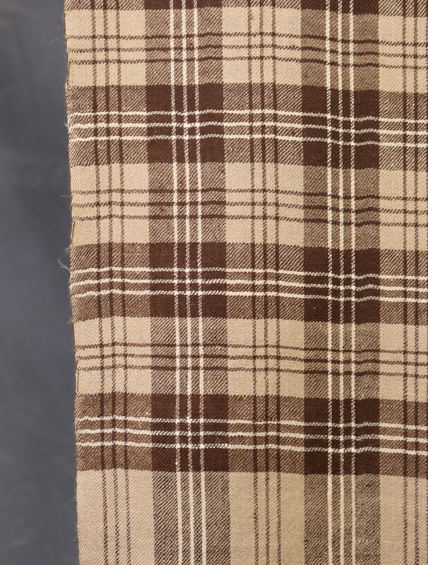 Brown Check Handwoven Cashmere Pashmina Shawl