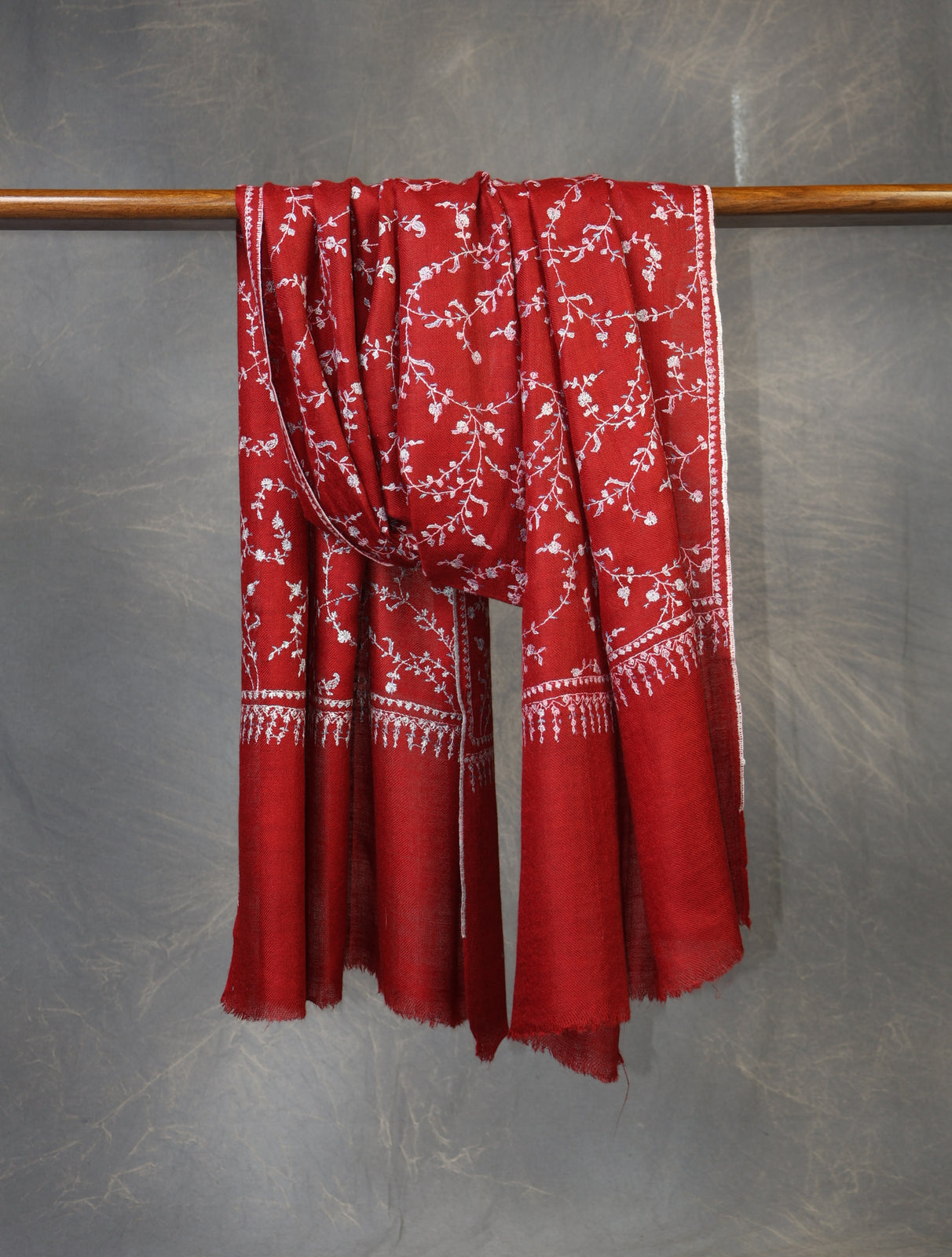 Maroon Jali Embroidery Cashmere Pashmina Scarf (Copy)