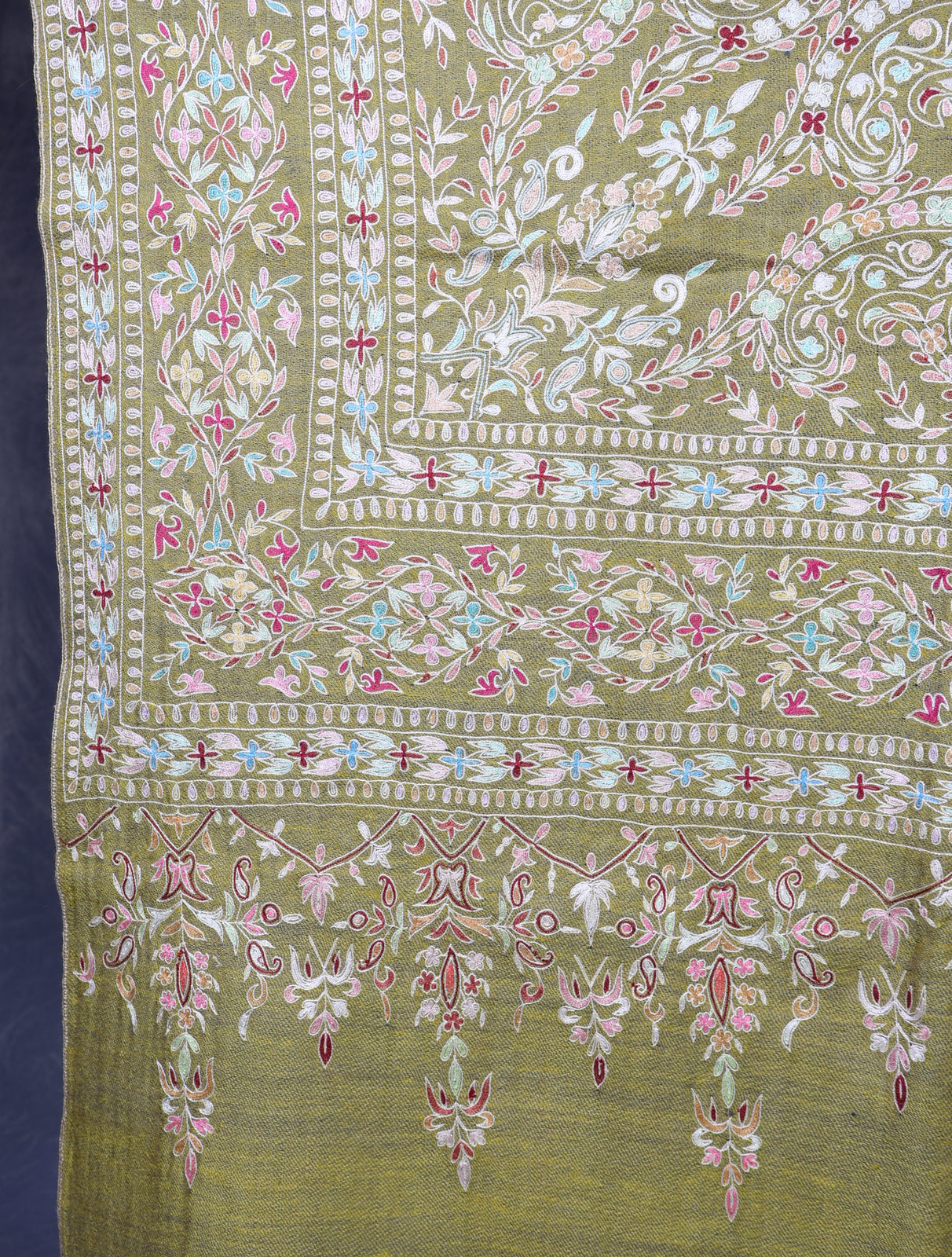 Mustard Color Kalamkari Pashmina Shawl
