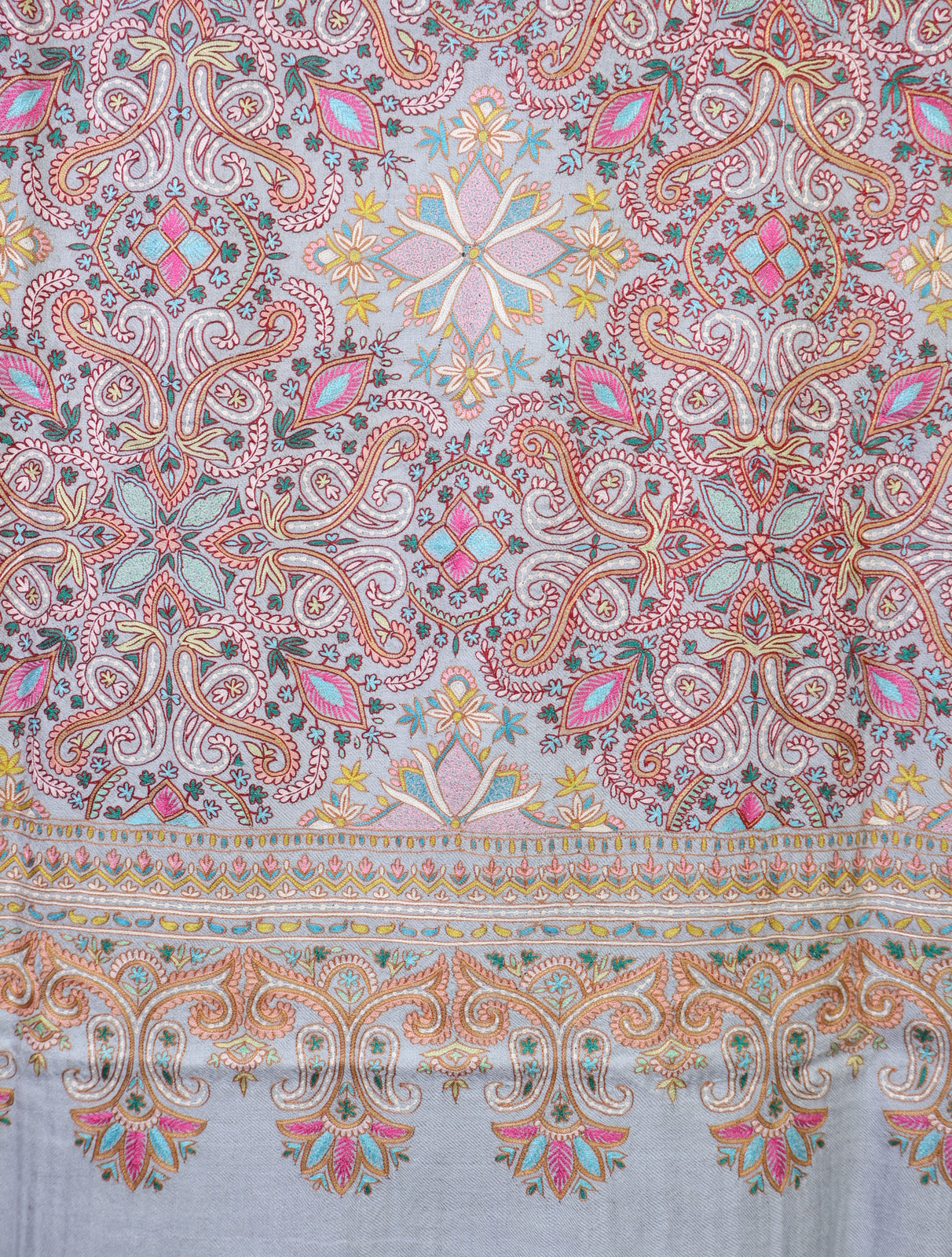 Grey Base Kalamkari Pashmina Shawl