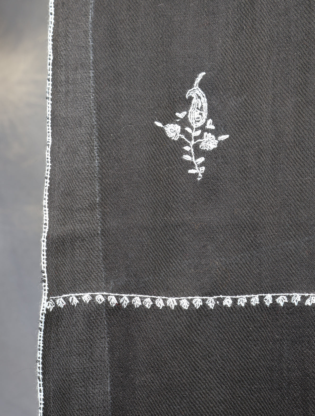 Black Buteh Motif Embroidery Cashmere Pashmina Scarf (Copy) (Copy)