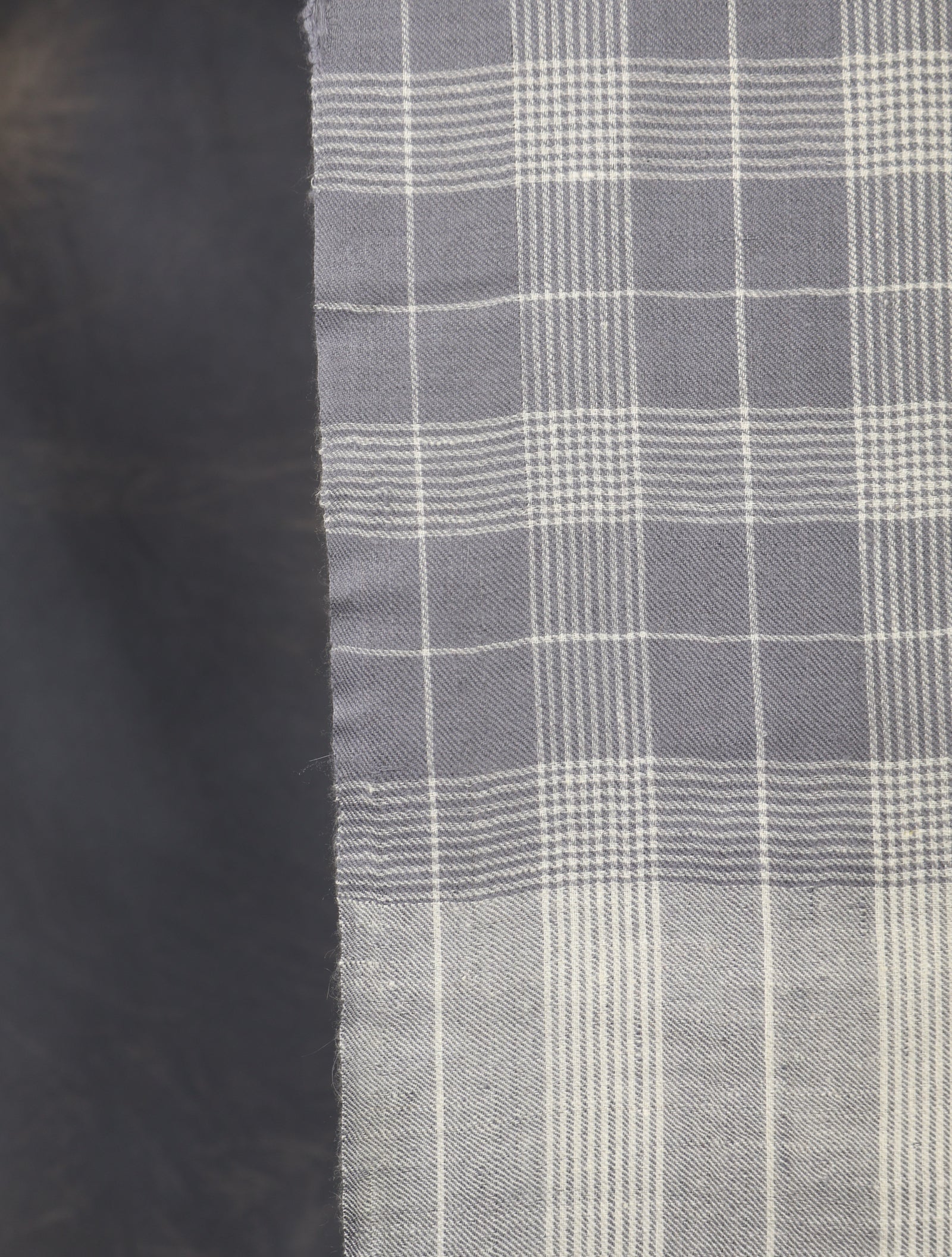 Grey Check Handwoven Cashmere Pashmina Shawl