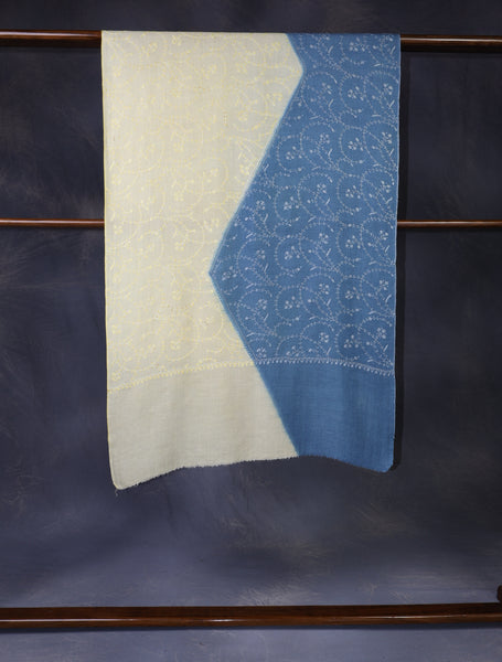 Double Dye Jali Sozni Embroidery Stole