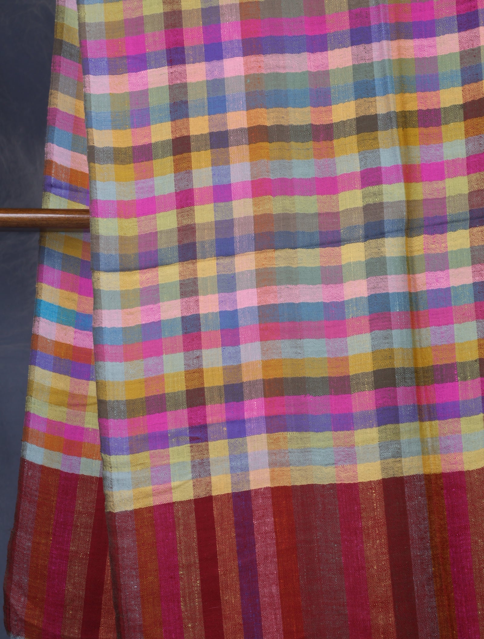 Multi Color Check handwoven Cashmere Pashmina Scarf