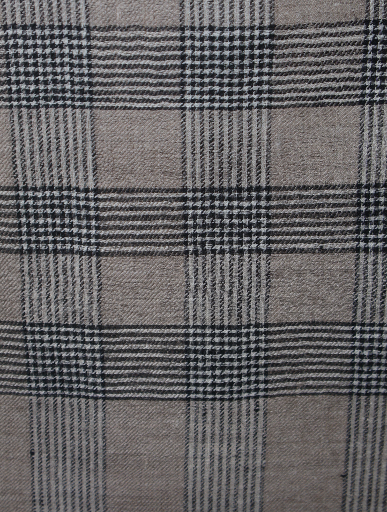 Natural Black Check Handwoven Cashmere Pashmina Scarf
