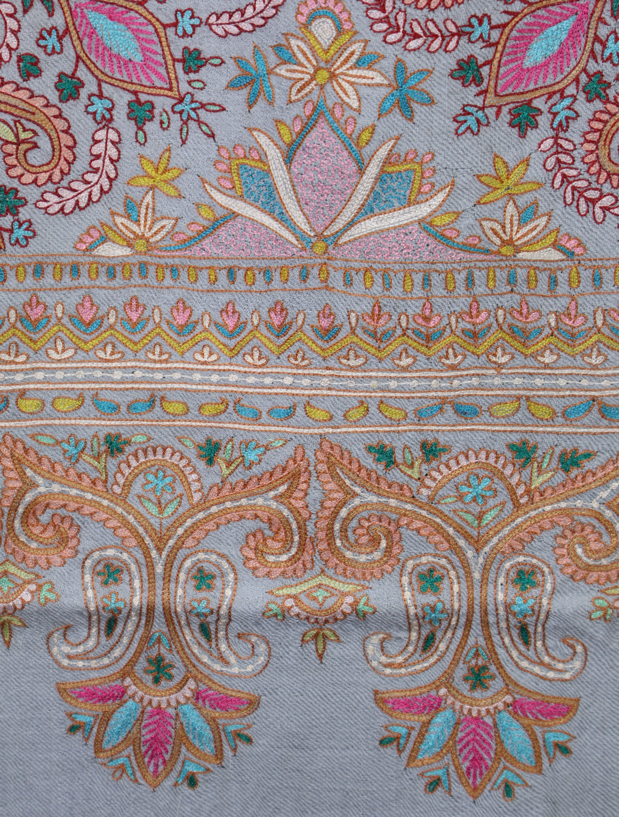 Grey Base Kalamkari Pashmina Shawl