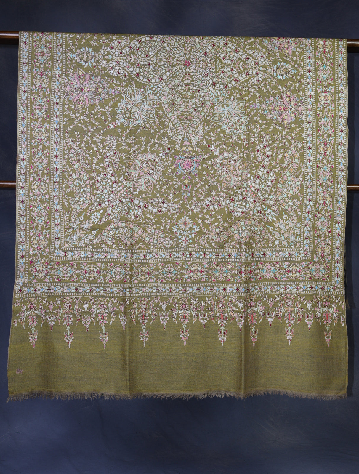 Mustard Color Kalamkari Pashmina Shawl