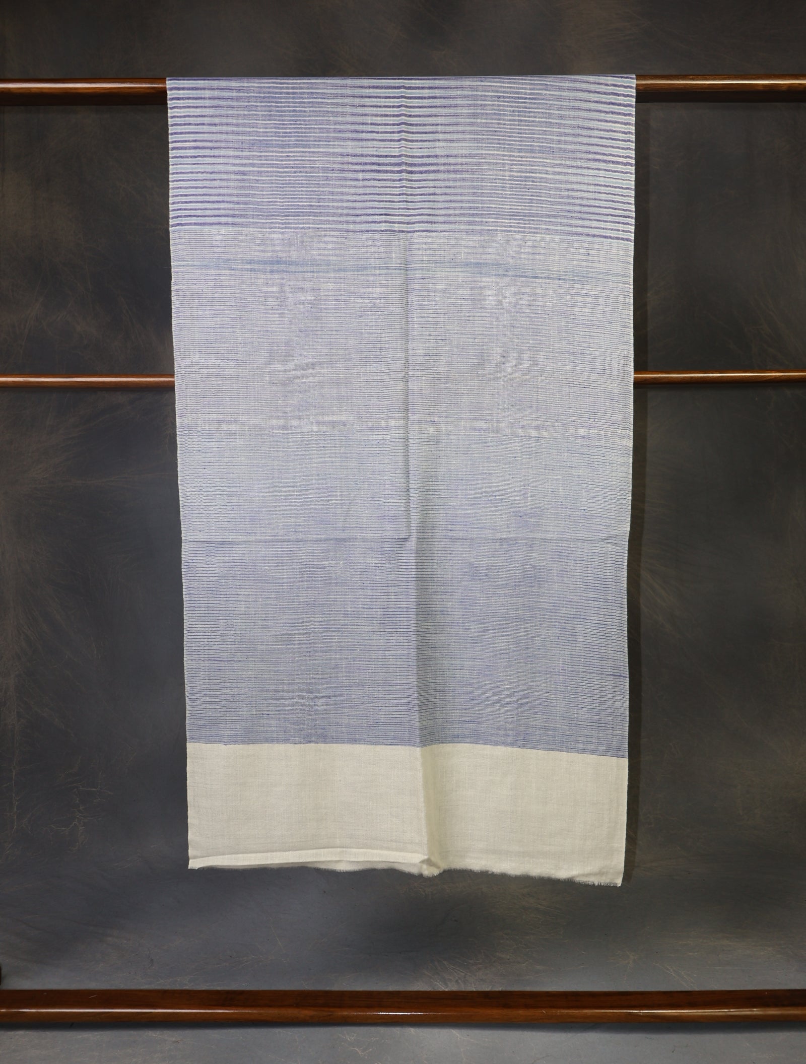 Blue Color Striped Handwoven Cashmere Pashmina Scarf