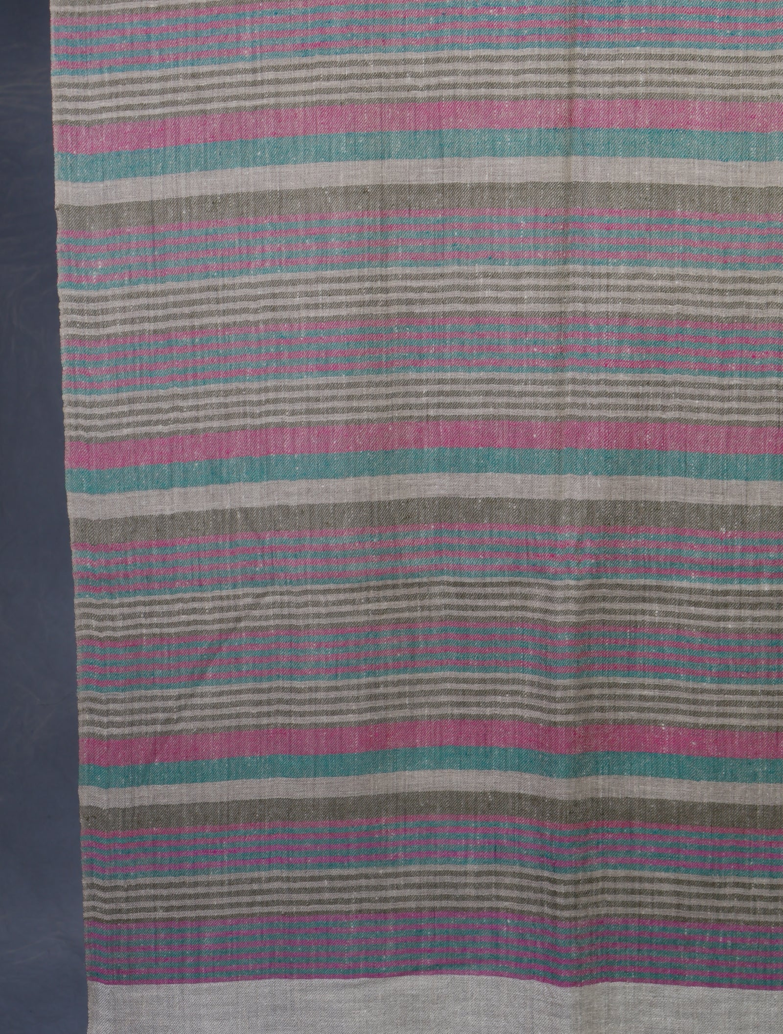 Multi Color Natural Border Handwoven Cashmere Pashmina Scarf
