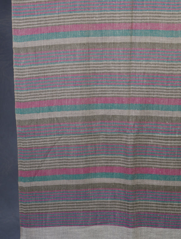 Multi Color Natural Border Handwoven Cashmere Pashmina Scarf