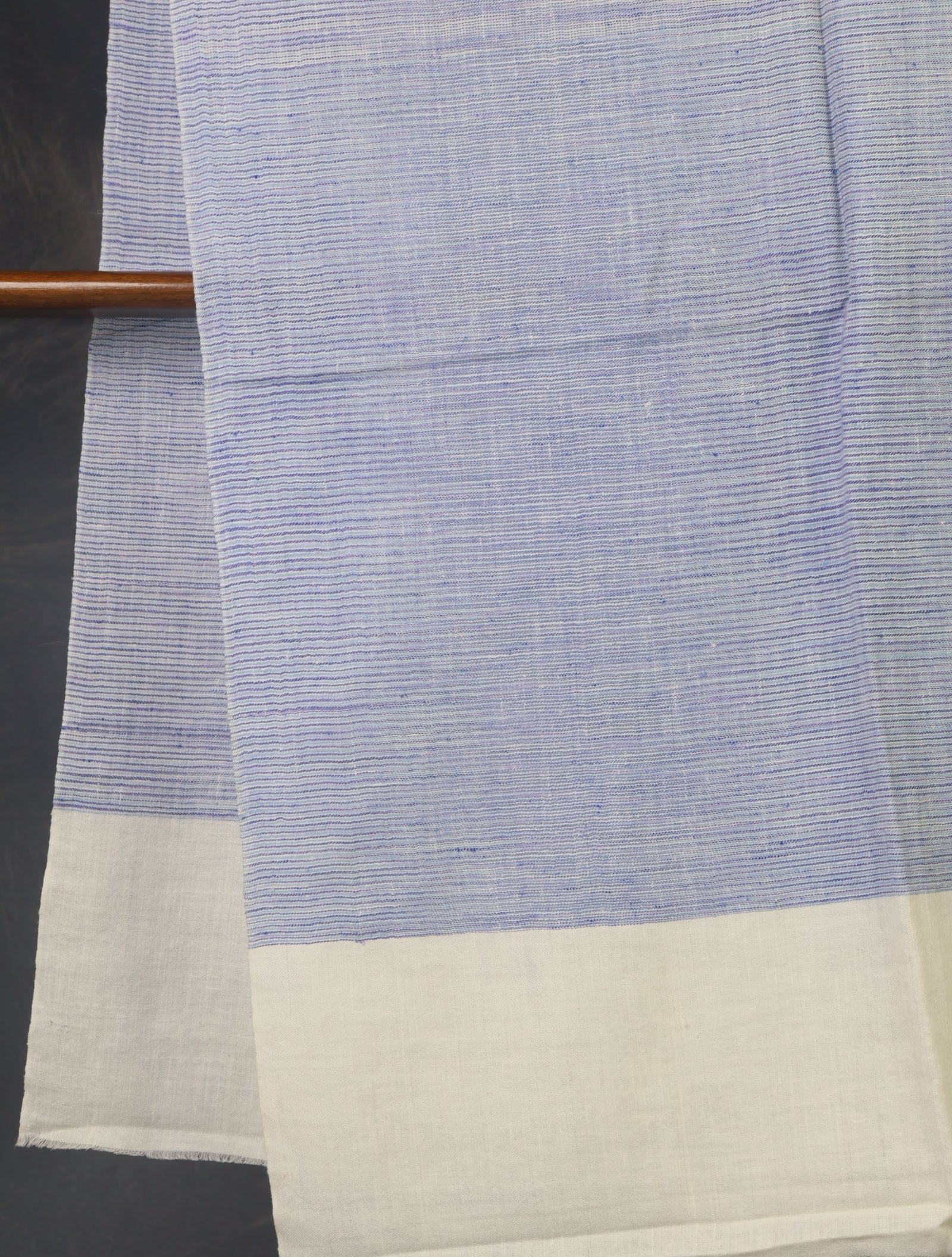 Blue Color Striped Handwoven Cashmere Pashmina Scarf