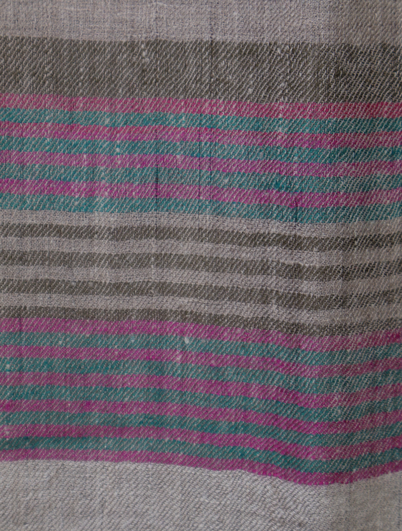 Multi Color Natural Border Handwoven Cashmere Pashmina Scarf