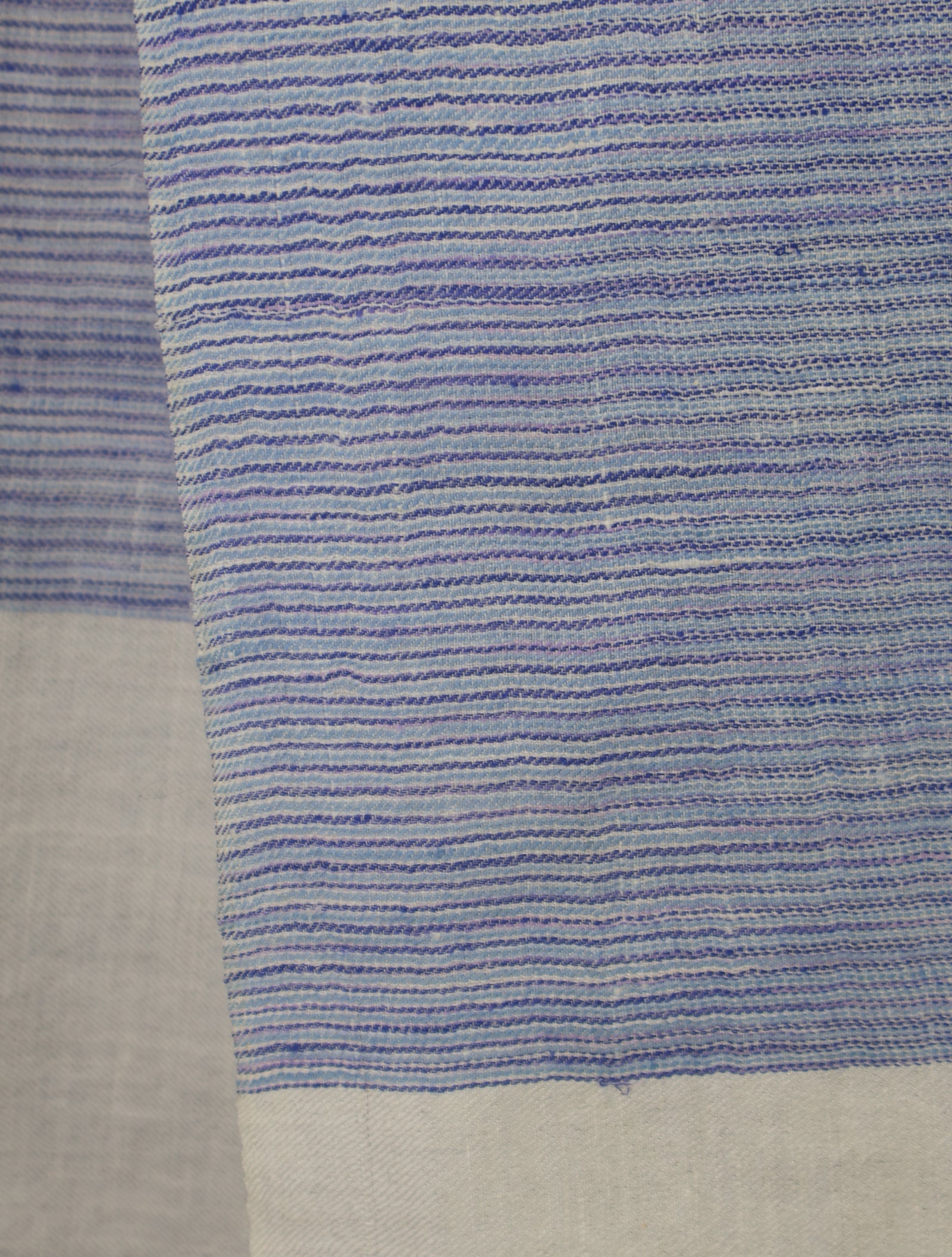Blue Color Striped Handwoven Cashmere Pashmina Scarf