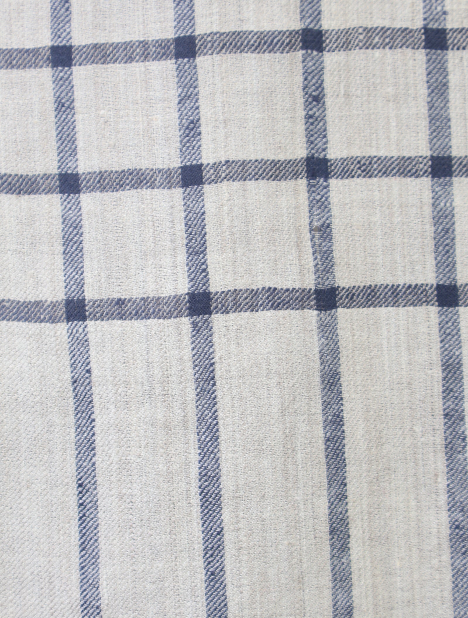 Ivory Base Blue Checked Handwoven Cashmere Pashmina Scarf