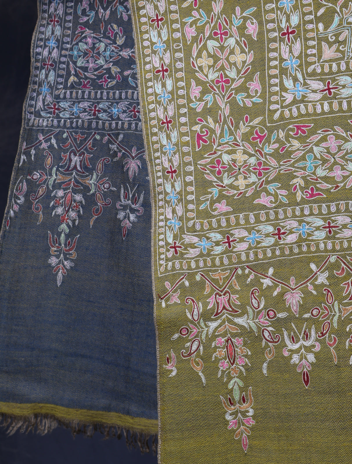 Mustard Color Kalamkari Pashmina Shawl
