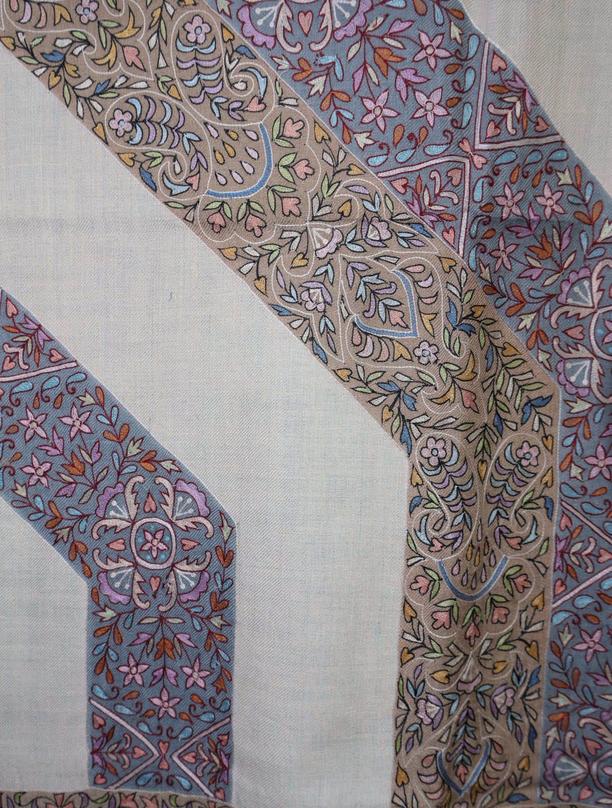 Ivory Base Kalamkari Pashmina Shawl