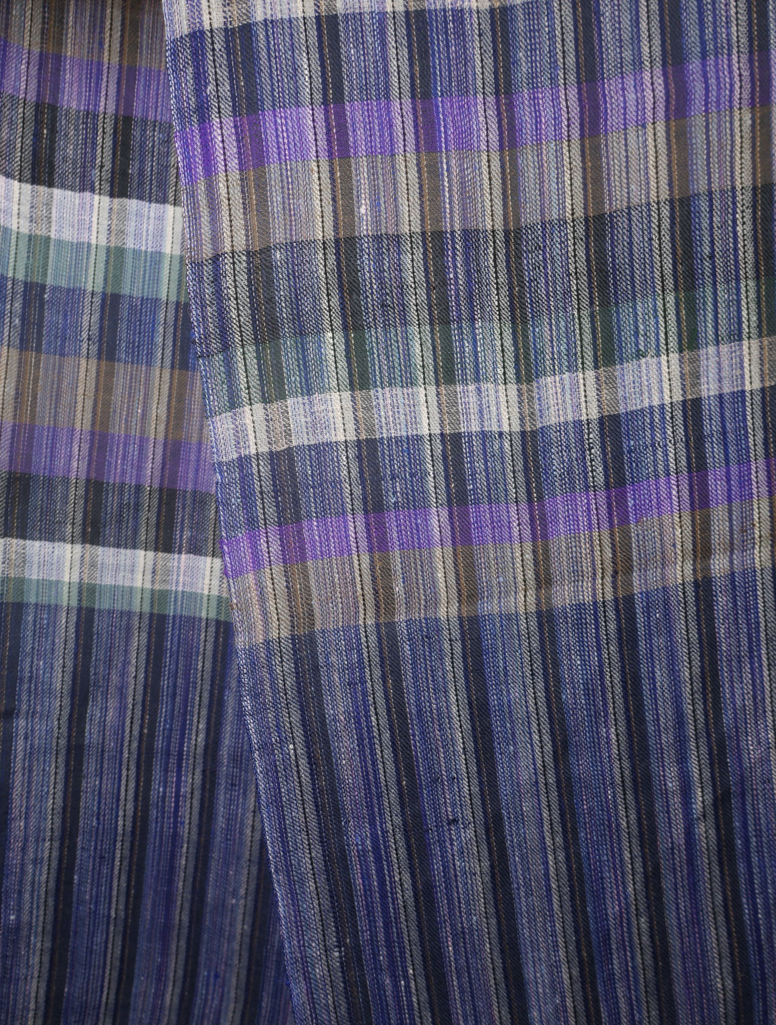Blue Multi Color Checked Handwoven Cashmere Pashmina Scarf
