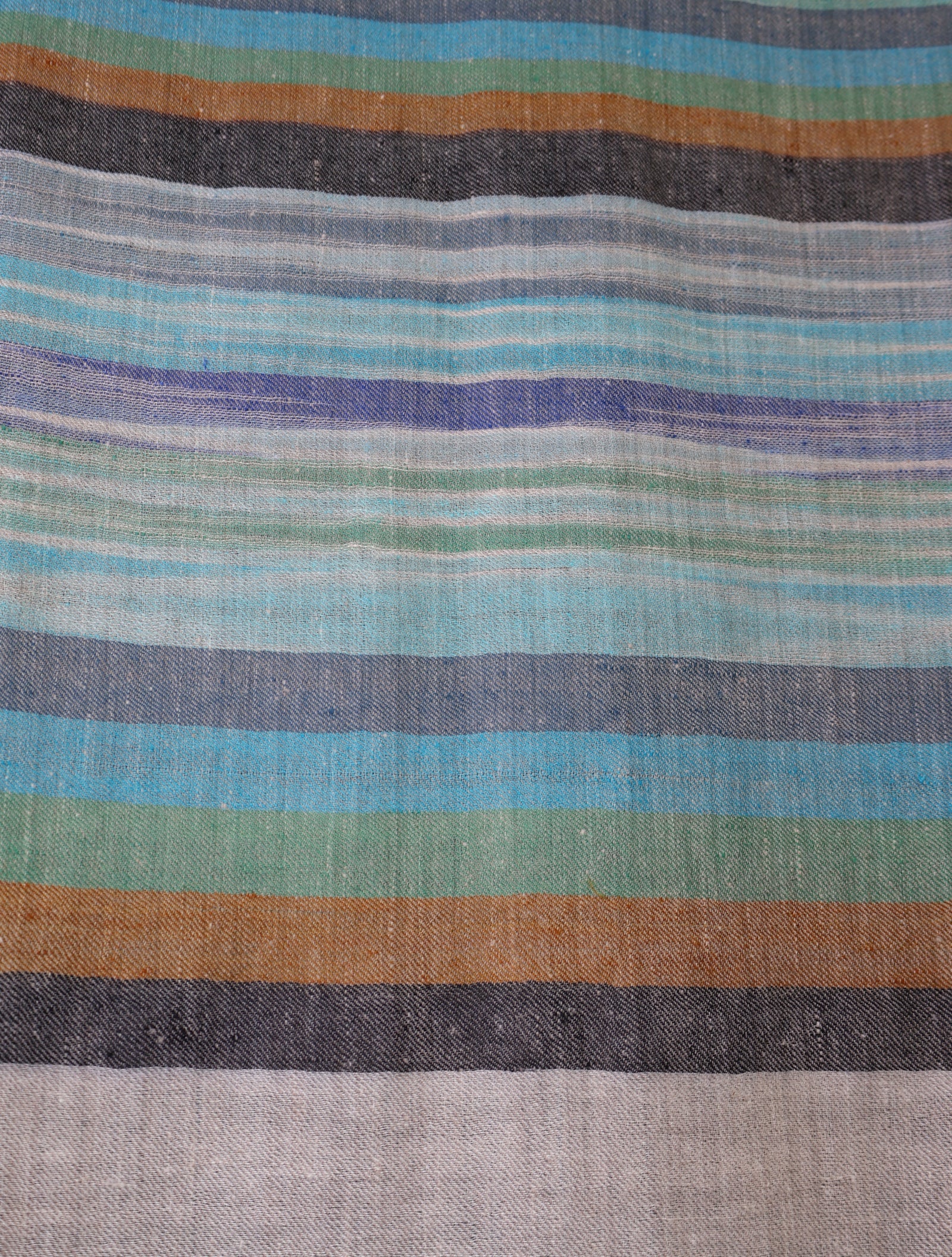 Multicolor Striped Handwoven Cashmere Pashmina Scarf