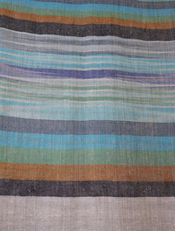 Multicolor Striped Handwoven Cashmere Pashmina Scarf