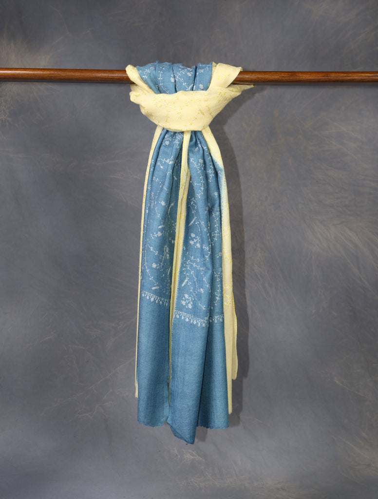 Double Dye Jali Sozni Embroidery Stole