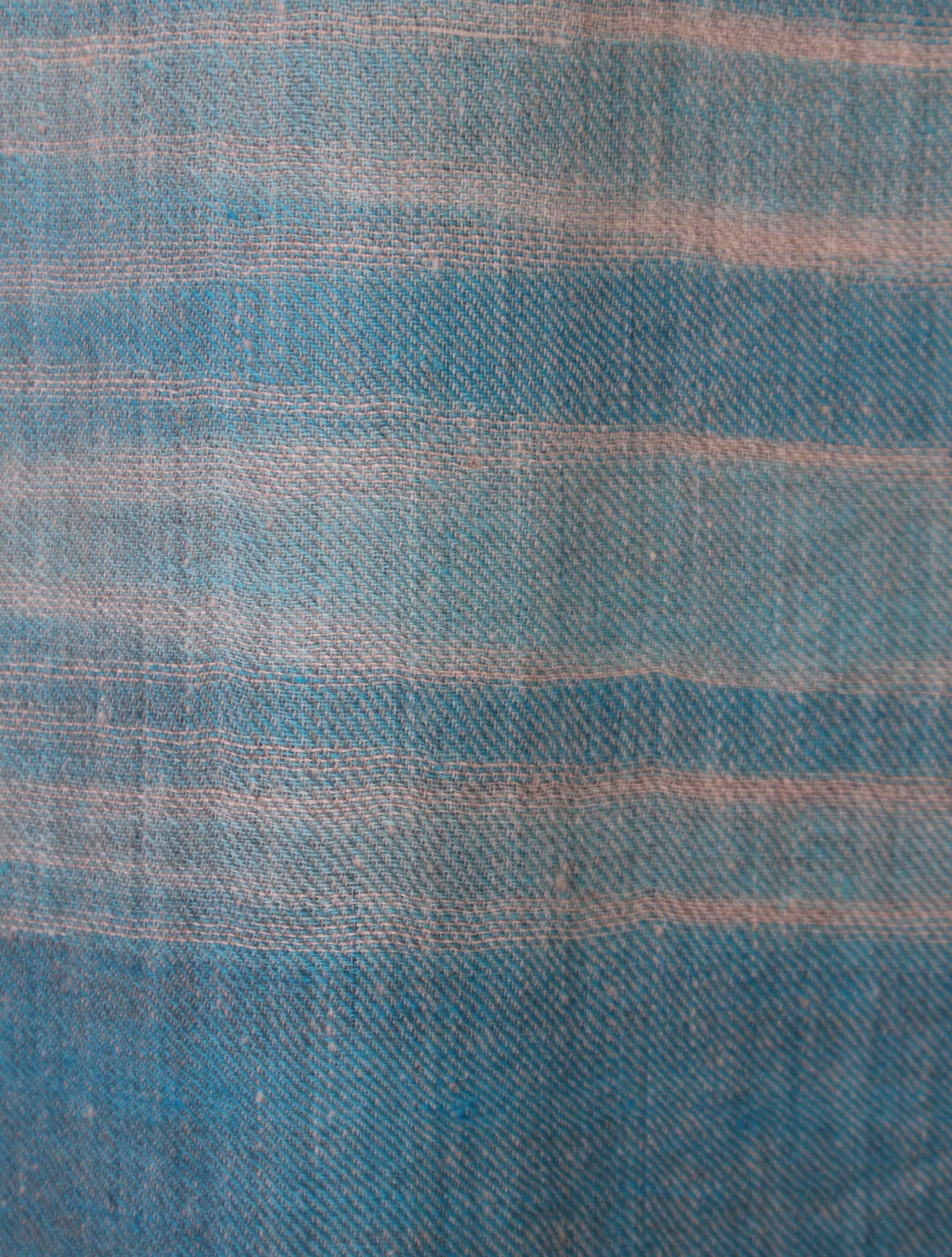 Dodger Blue Striped Handwoven Cashmere Pashmina Scarf