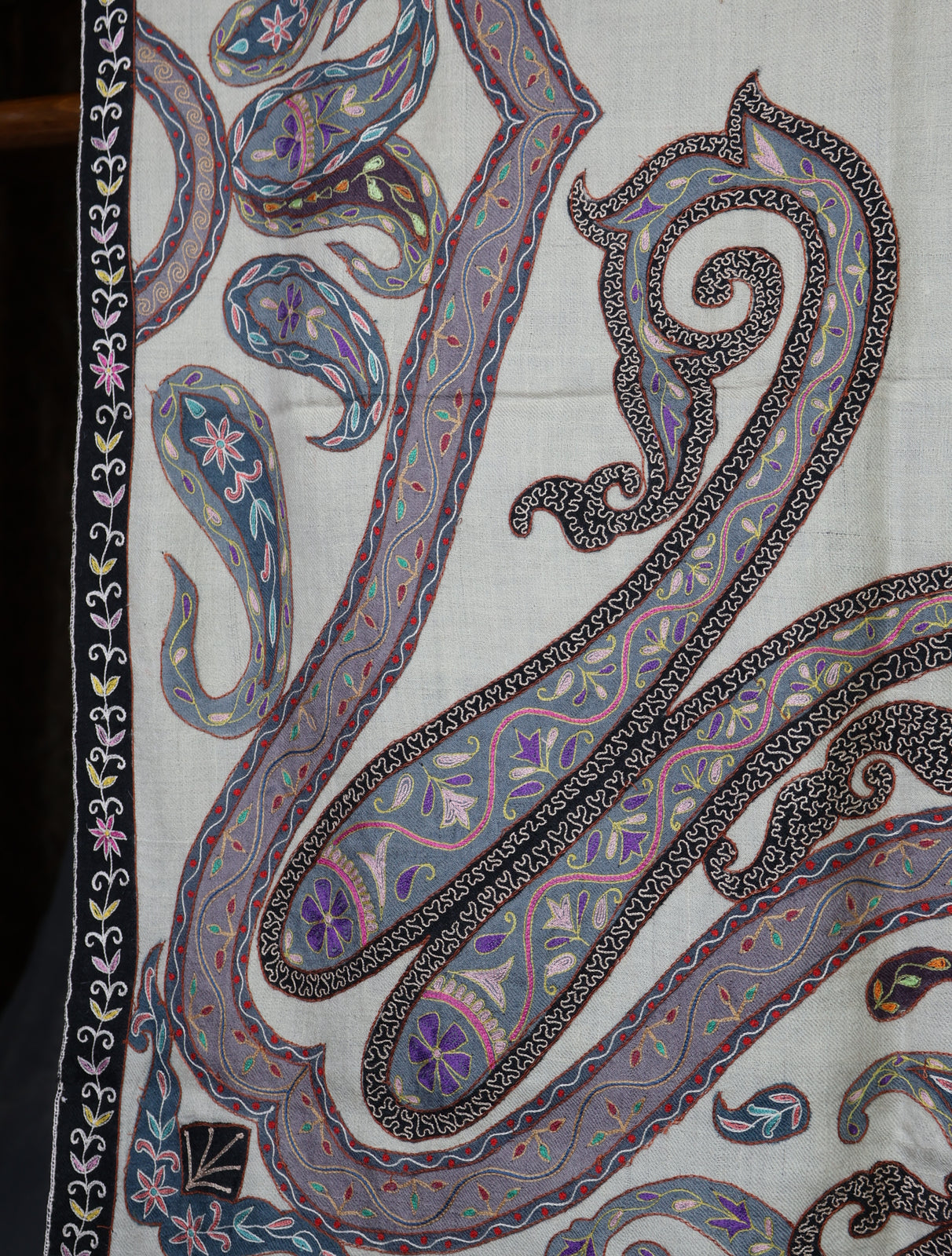 Ivory Base Kalamkari Pashmina Shawl