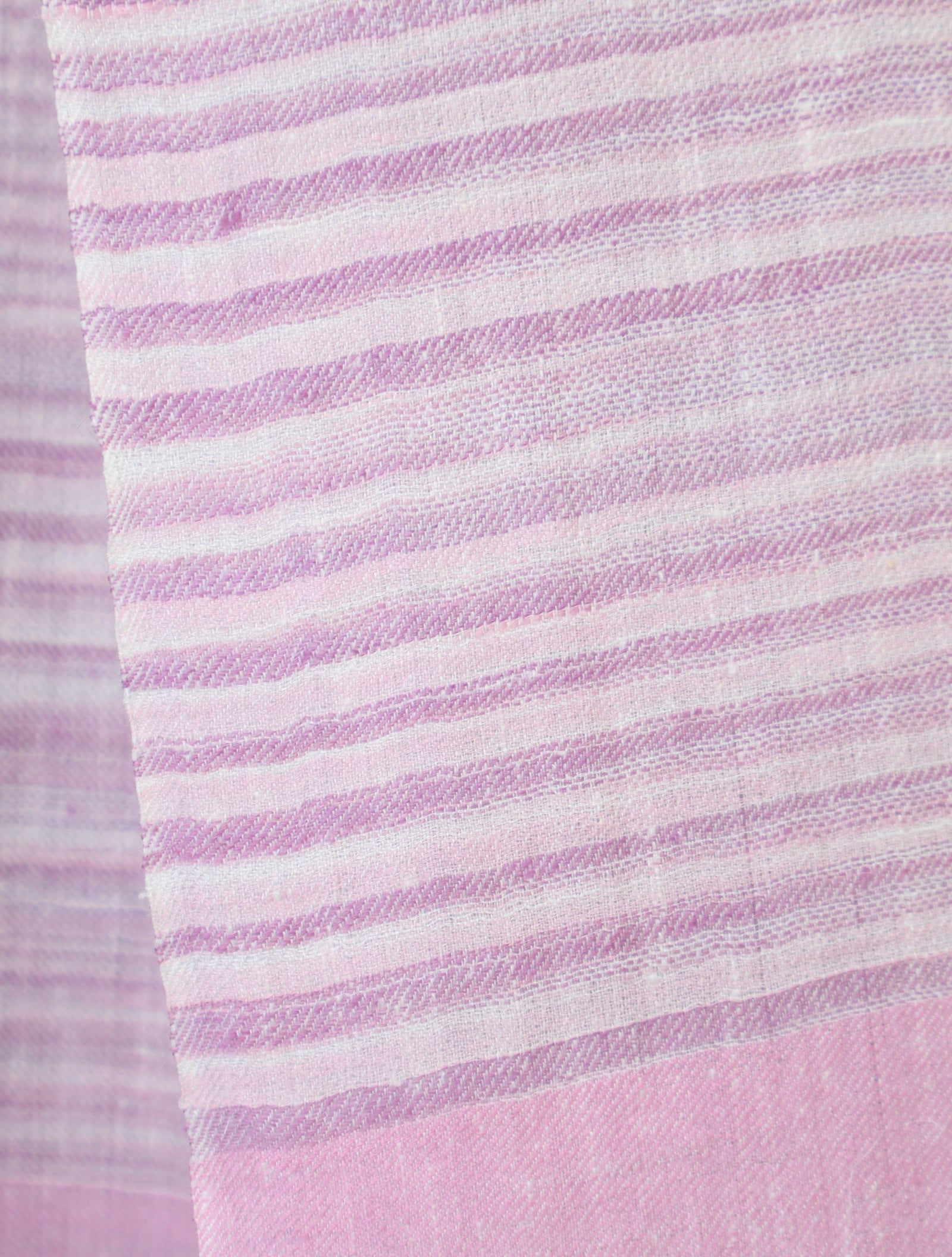 Pink Base Striped Handwoven Cashmere Pashmina Scarf