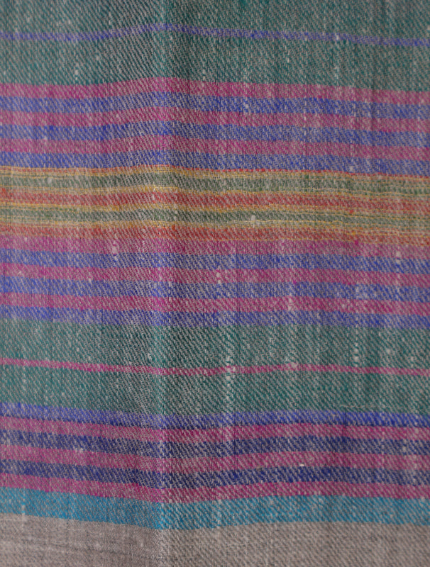 Multi Color Striped Handwoven Cashmere Pashmina Scarf