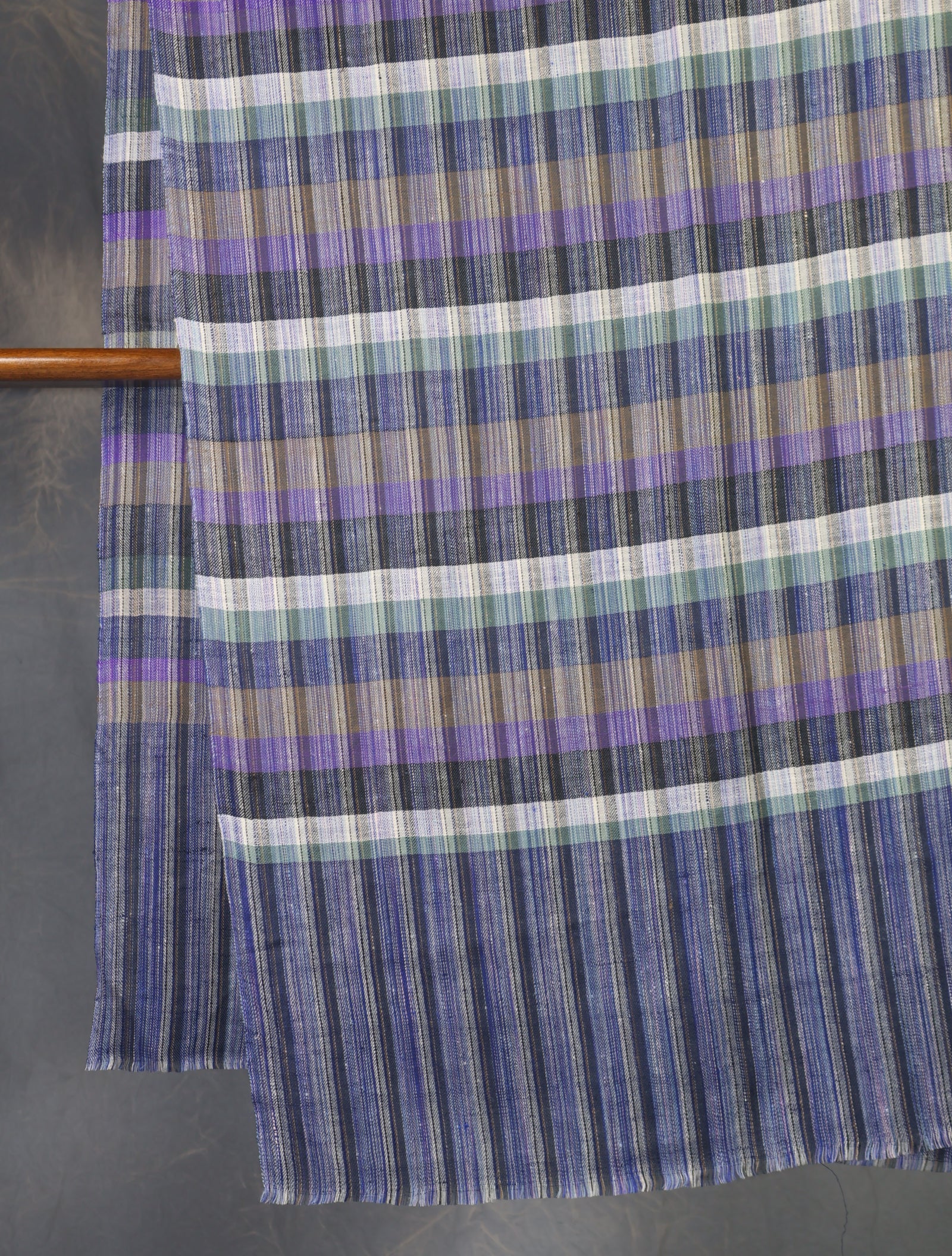 Multi Color Striped Blue Base Handwoven Cashmere Pashmina Scarf