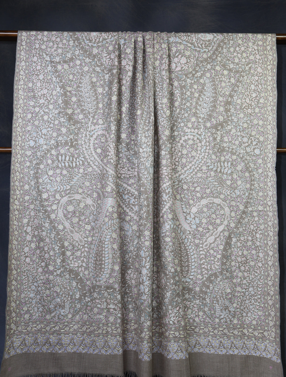 3 Yard Beige Color Kalamkari Pashmina Shawl