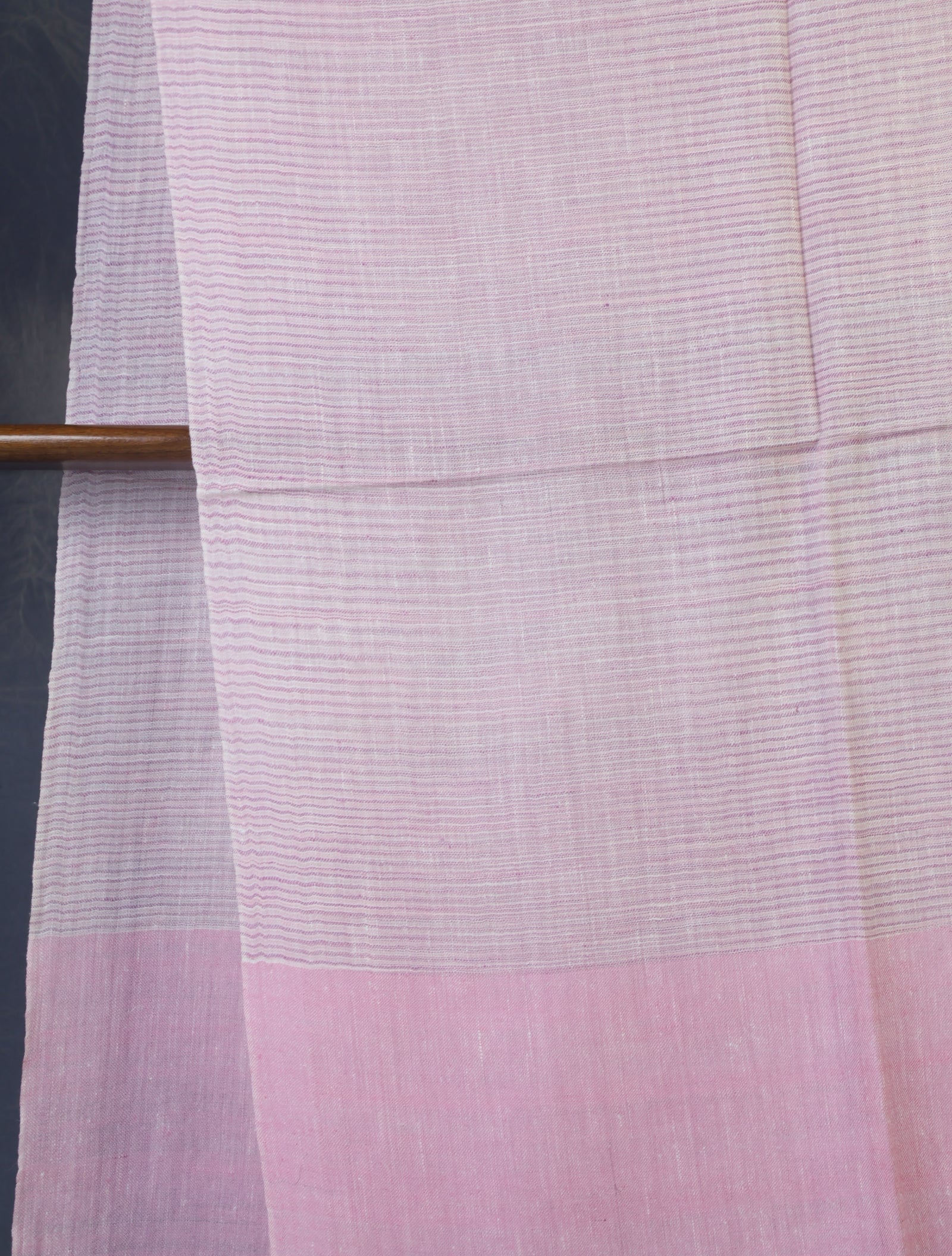 Pink Color Striped Handwoven Cashmere Pashmina Scarf