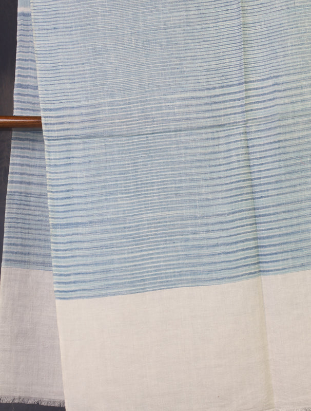 Light Blue Color Striped Handwoven Cashmere Pashmina Scarf
