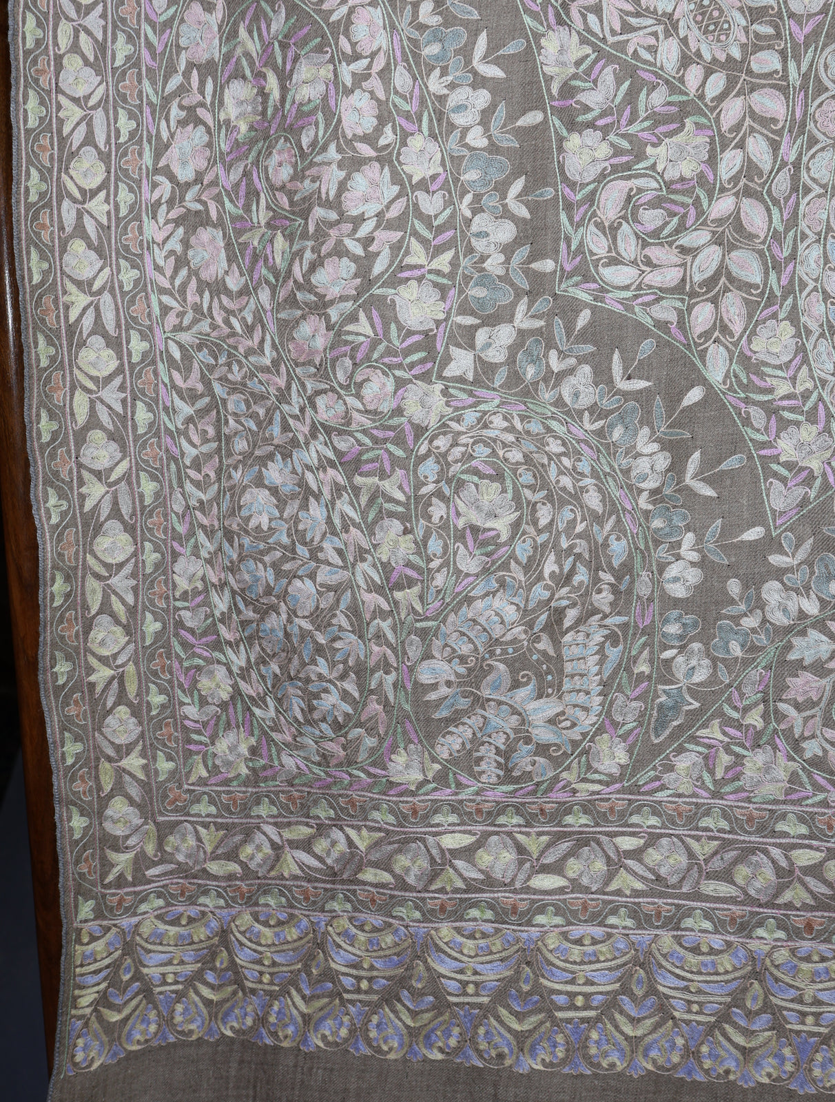 3 Yard Beige Color Kalamkari Pashmina Shawl