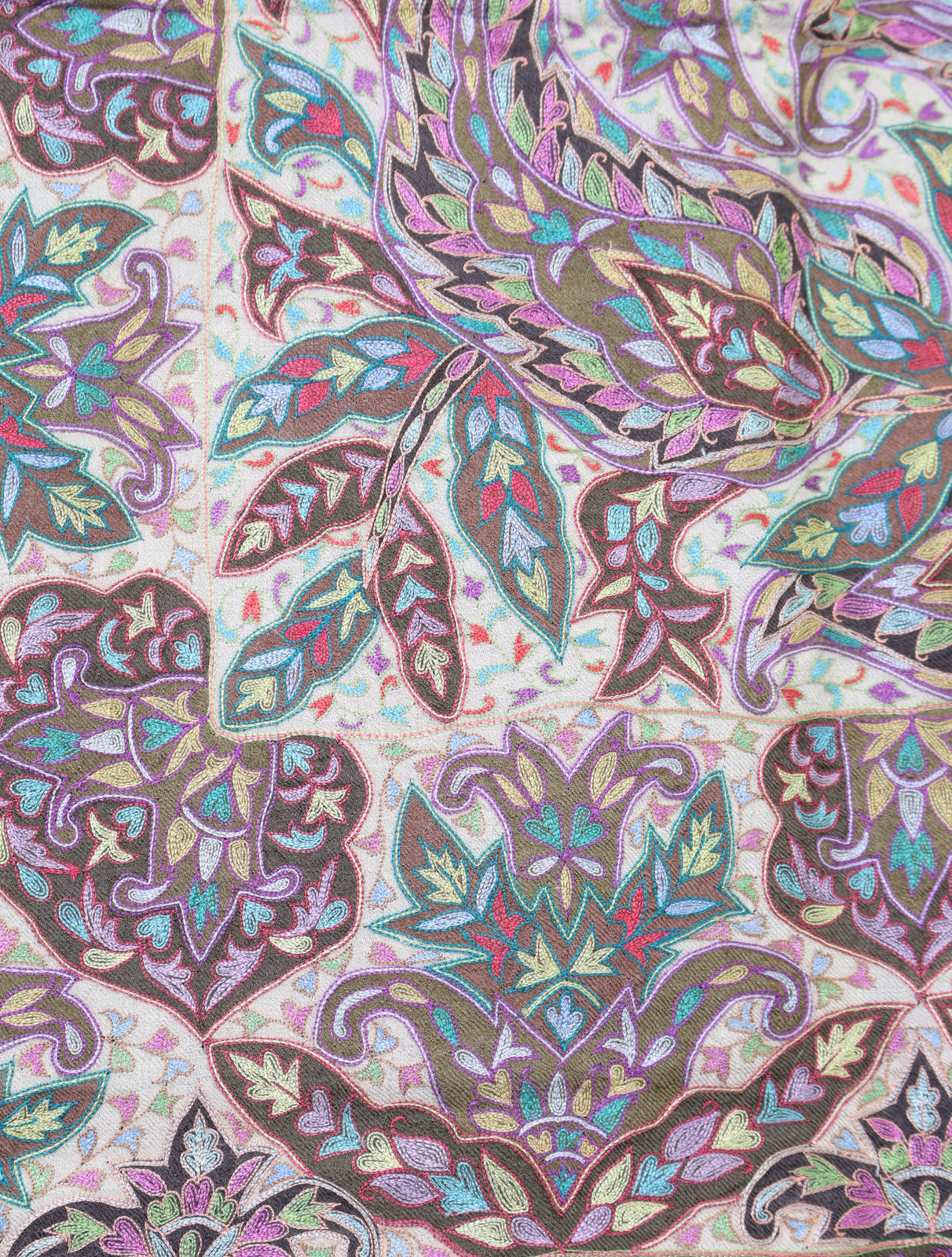 Baby Pink And Brown Color Kalamkari Pashmina Shawl