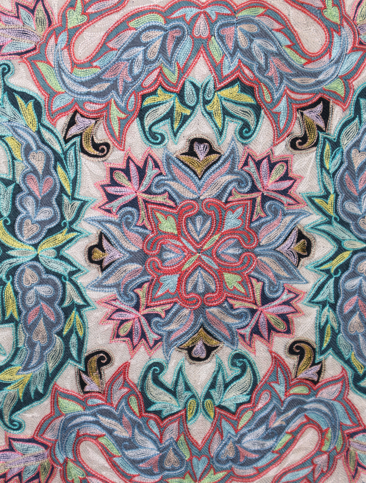 Pink And Black Color Kalamkari Pashmina Shawl