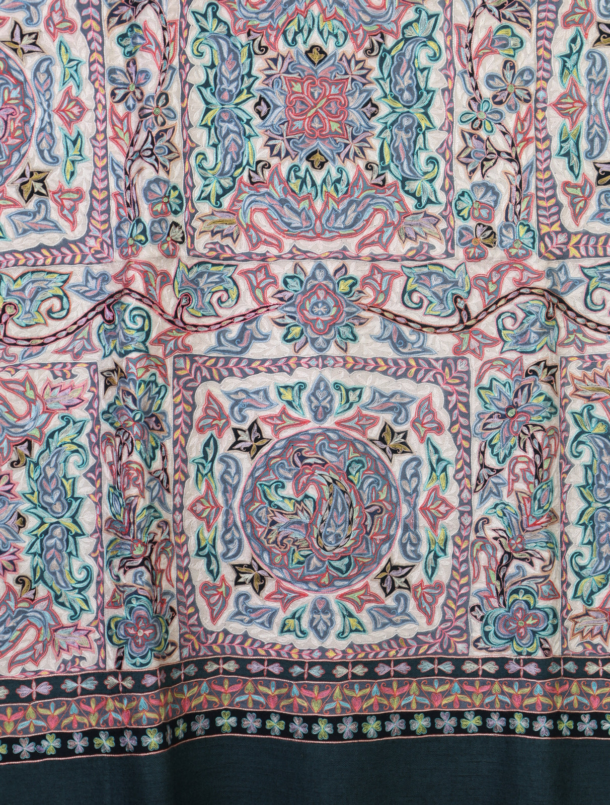 Pink And Black Color Kalamkari Pashmina Shawl