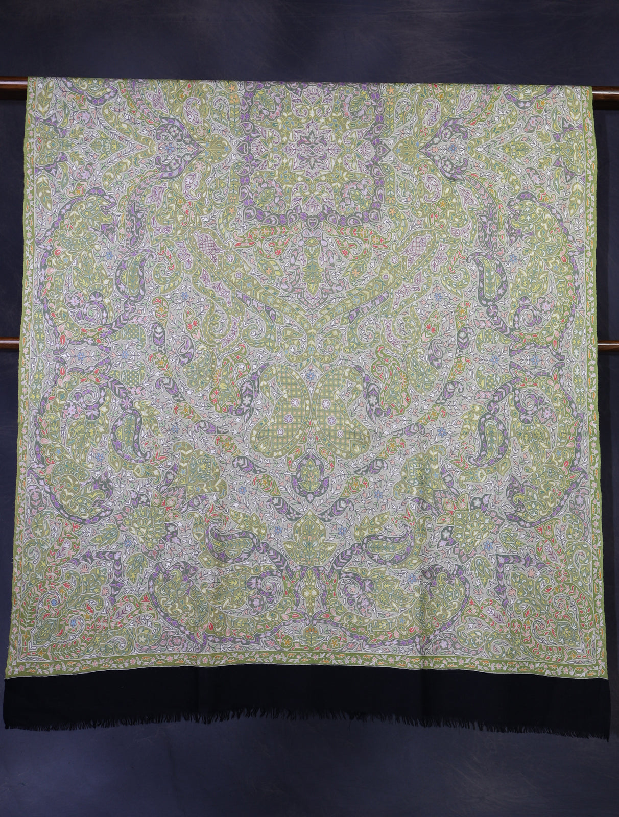 Light Green Color Kalamkari Pashmina Shawl