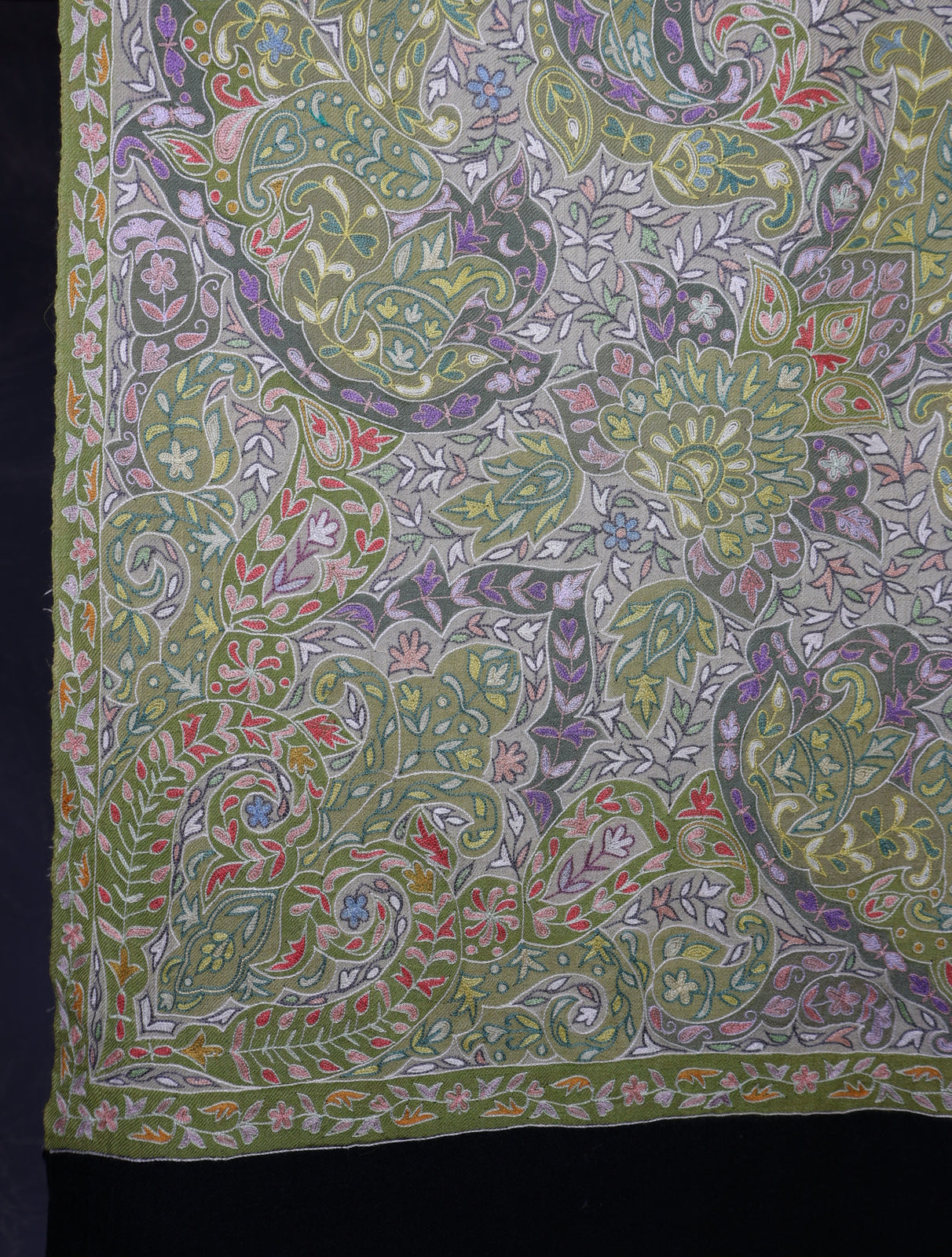 Light Green Color Kalamkari Pashmina Shawl