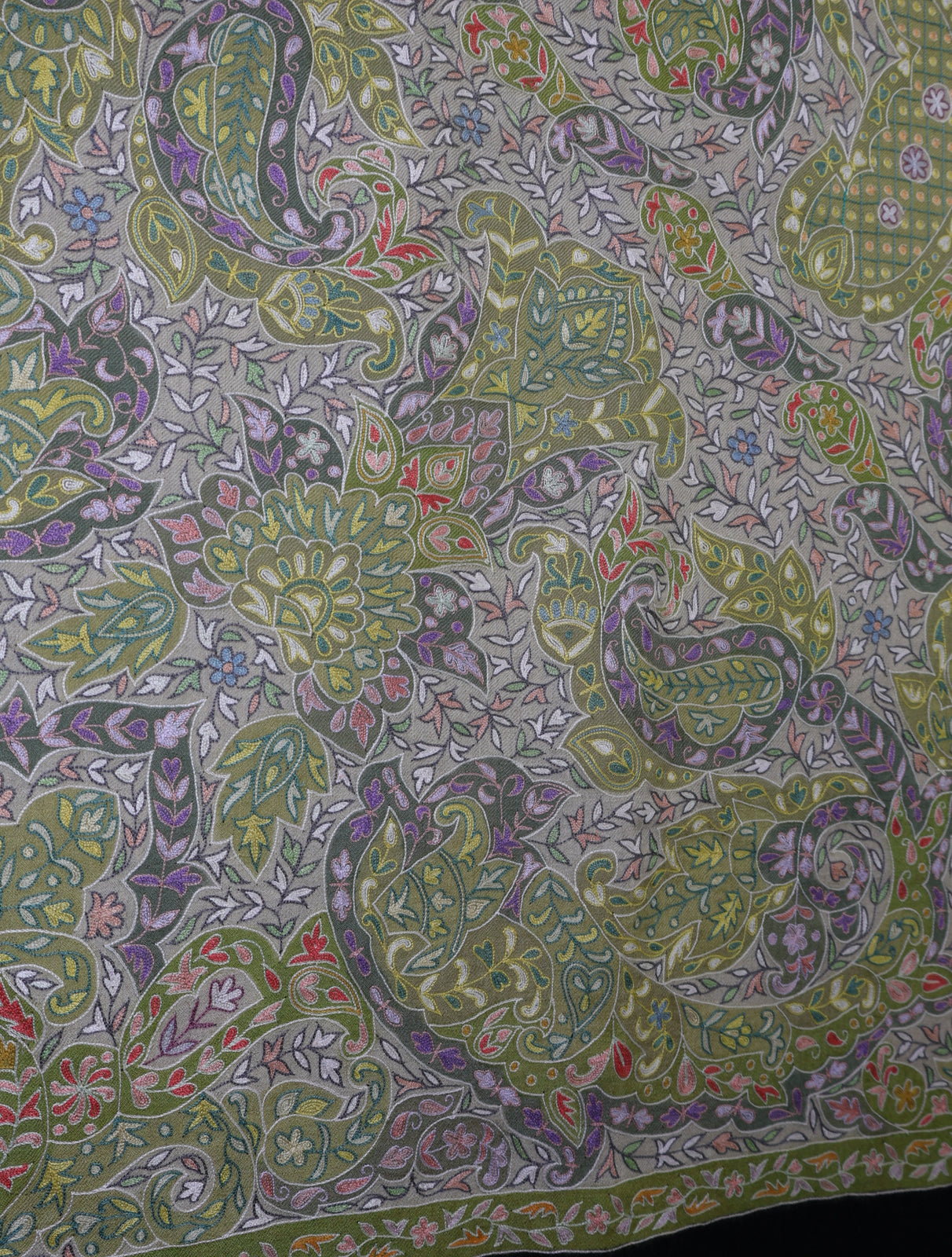 Light Green Color Kalamkari Pashmina Shawl