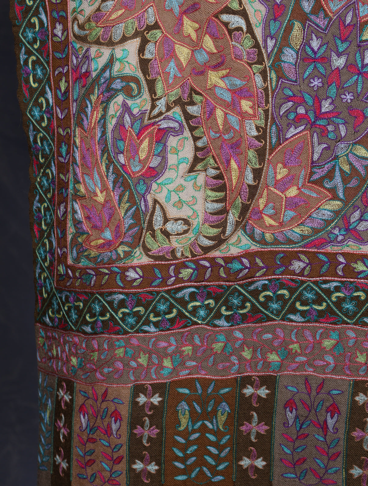 Pink Multicolor Kalamkari Pashmina Shawl