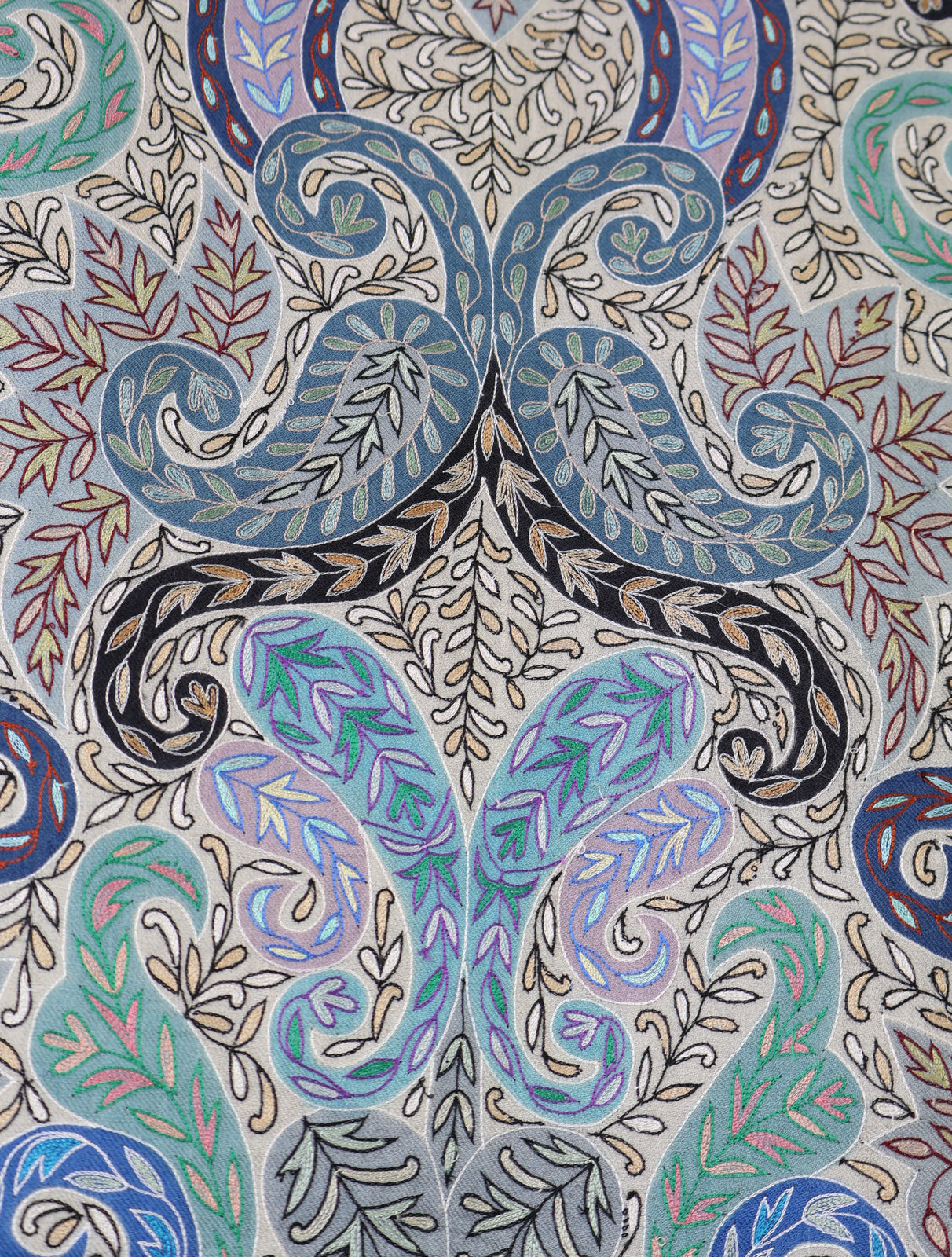 Dodger Blue Color Kalamkari Pashmina Shawl