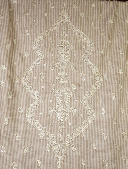 Natural Base With Tilla Jali Embroidery Pashmina Shawl