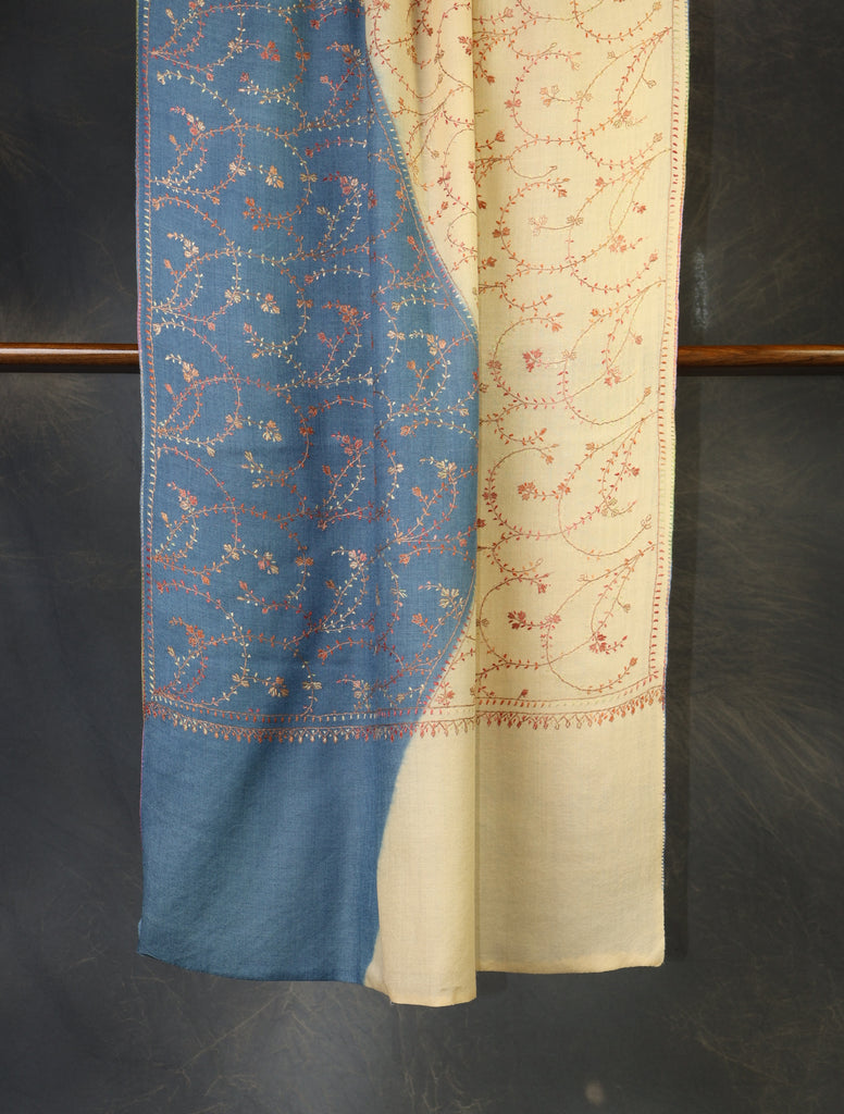 Double Dye Jali Sozni Embroidery Stole