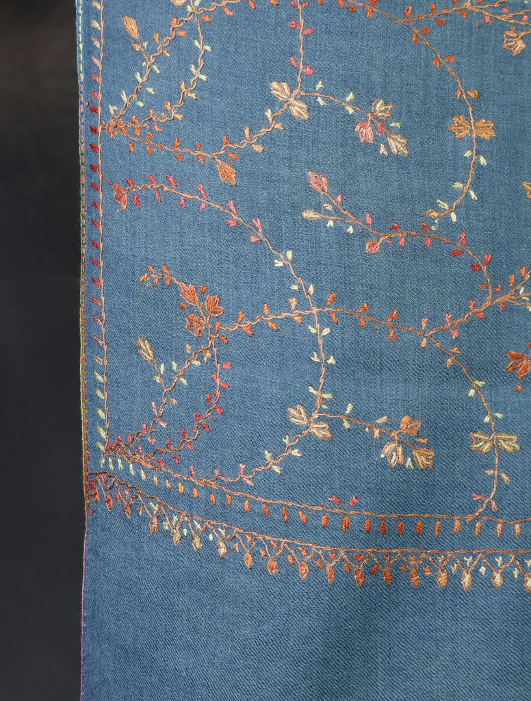 Double Dye Jali Sozni Embroidery Stole