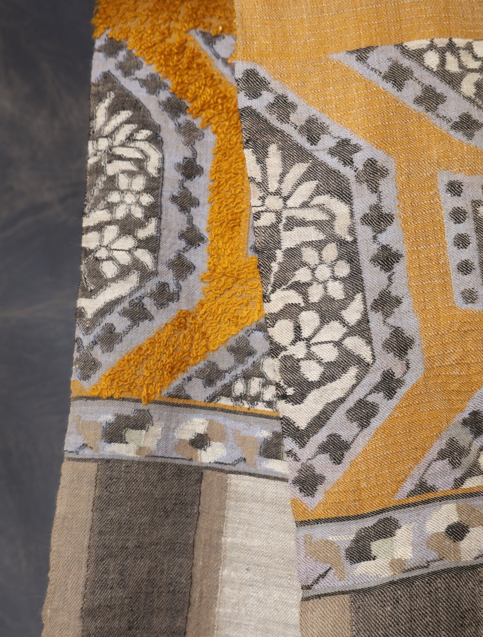 Mustard Base Towel Kani Cashmere Pashmina Shawl